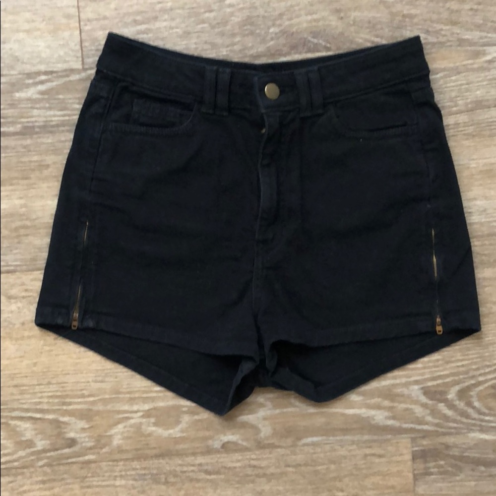 American Apparel Black Zip shorts